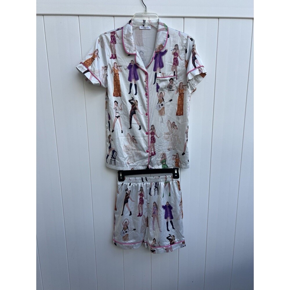 Taylor Swift SHE SHOW PJ Pajama Set Girls Sz XL Satin Feel